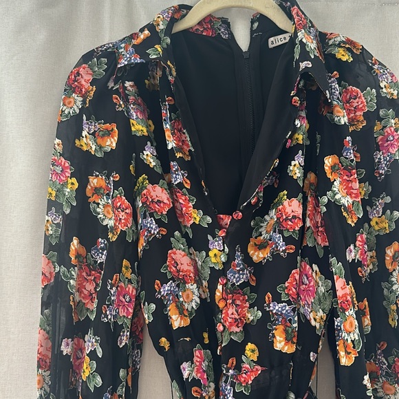 Mini long sleeve button front tie waist dress - Picture 3 of 4